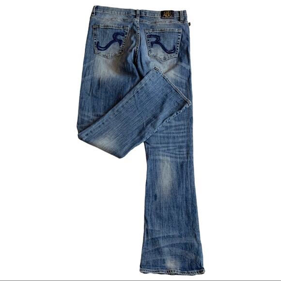 Rock & Republic Medium Wash Kasandra Boot Cut Mid Rise Jeans Women's Size 14 - Picture 4 of 12